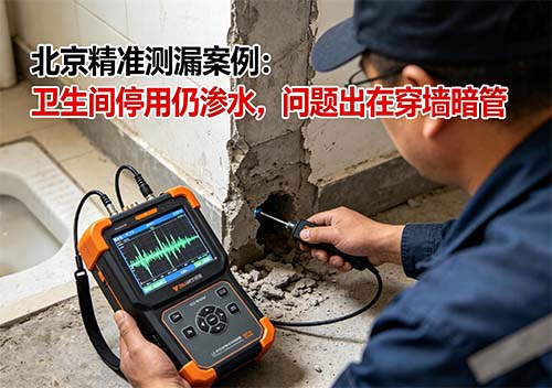 北京精準(zhǔn)測漏案例：衛(wèi)生間停用仍滲水，問題出在穿墻暗管